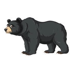 Jungle Safari Mighty Bear Transparent Sticker